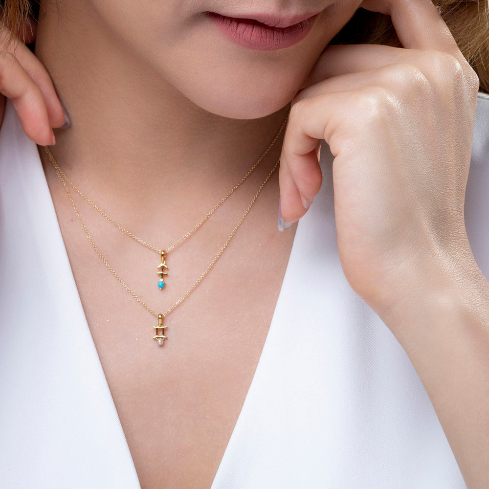 10K Turquoise Pendant