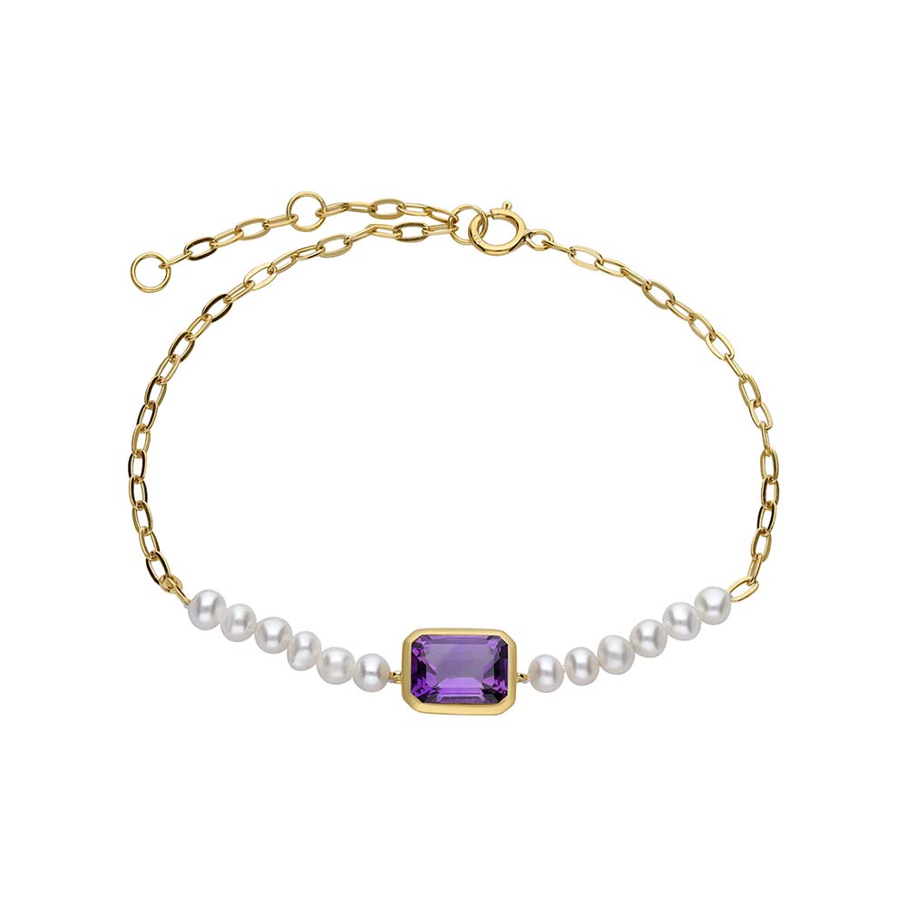 Pearl and amethyst bracelet top
