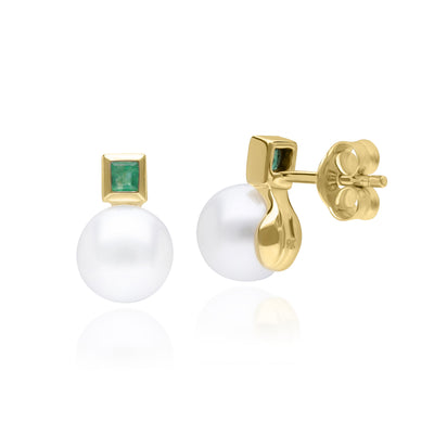 135E1810-01-9K-Gold-Pearl-and-Square-Emerald-Earrings