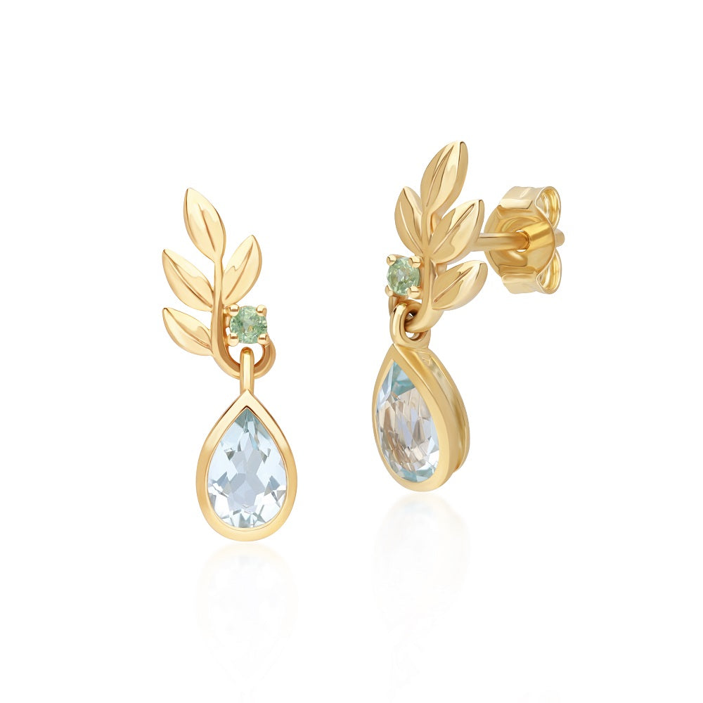 135E1858-01-9K-Yellow-Gold-Sky-Blue-Topaz-and-Tsavorite-Olive-Branch-Drop-Earrings