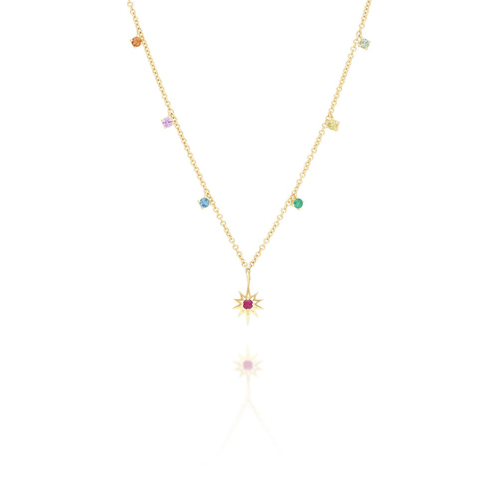 135N0425-01-9K-Gold-Lucky-Symbol-Ruby-Star-Necklace