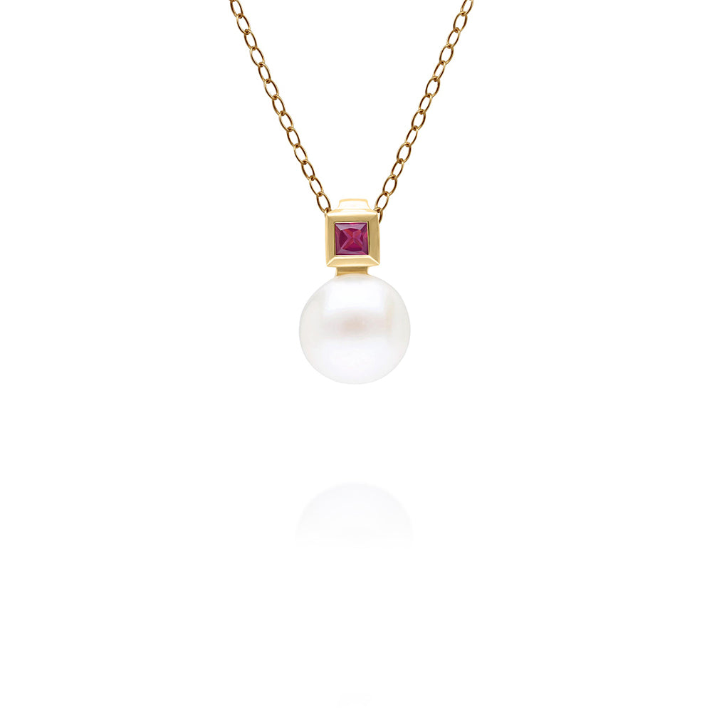135P2093-02-9K-Gold-Pearl-and-Square-Ruby-Pendant
