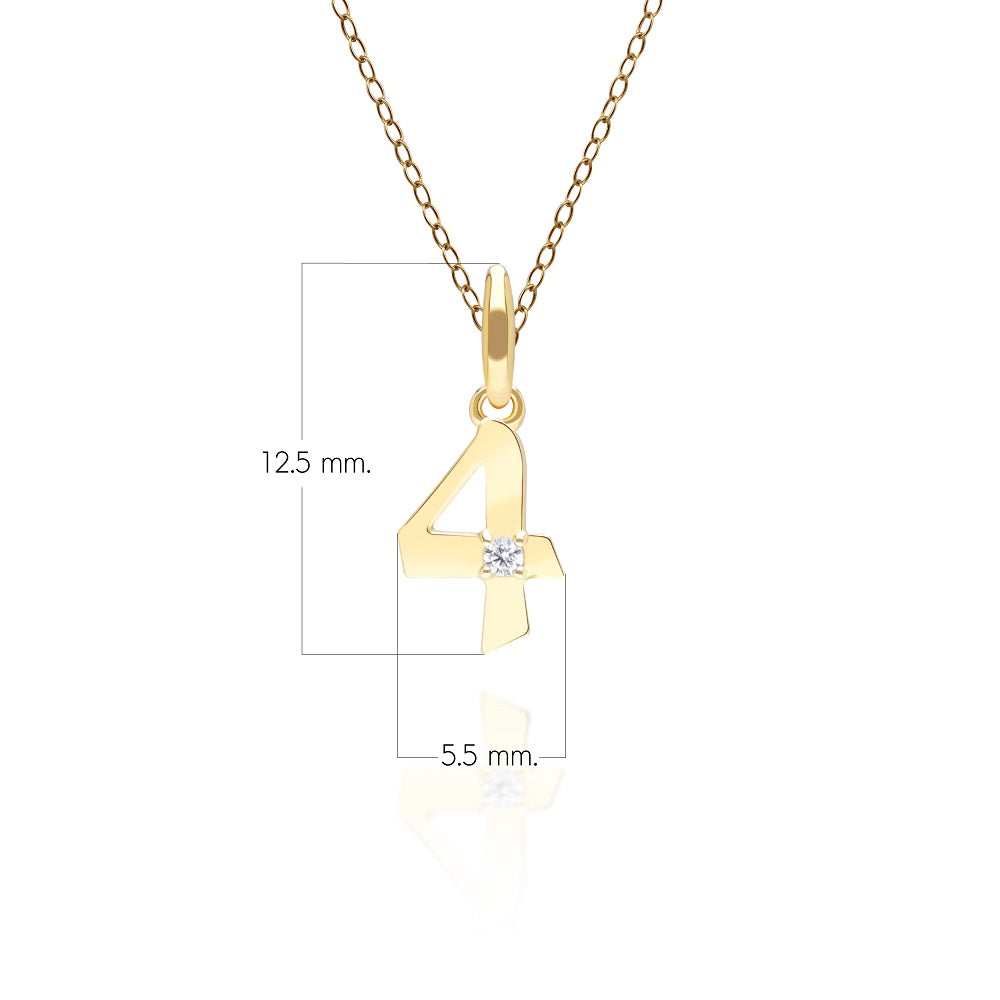 135P2150-01-9K-Gold-Lucky-Number-4-Pendant-with-Diamond