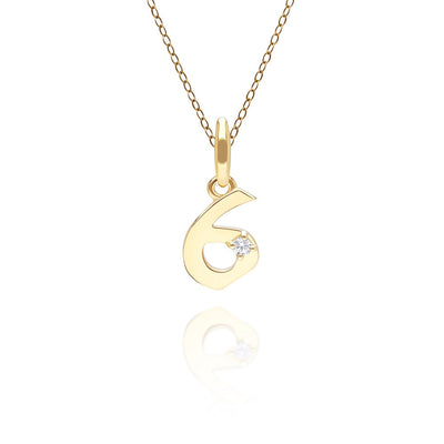 135P2152-01-9K-Gold-Lucky-Number-6-Pendant-with-Diamond