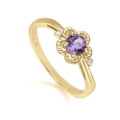 135R2122-04-9K-Gold-amethyst-and-diamond-flower-ring