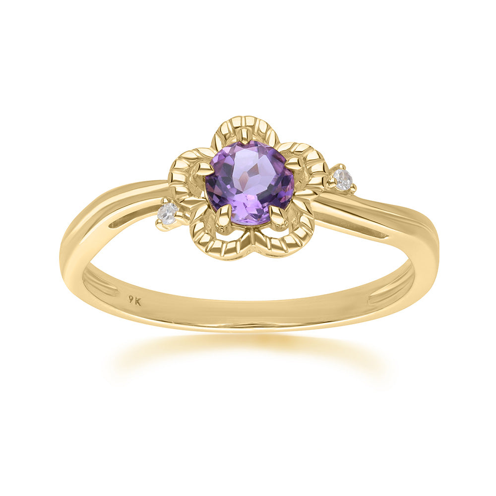 135R2122-04-9K-Gold-amethyst-and-diamond-flower-ring