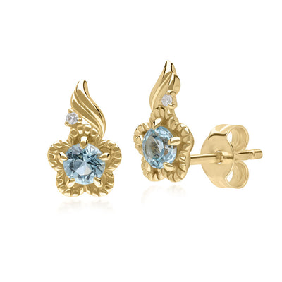 135E1813-01-9K-Gold-sky-blue-topaz-and-diamond-flower-stud-earrings