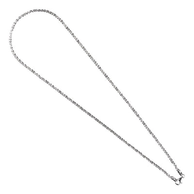 925 Sterling Silver Rhodium Plated Garland Chain