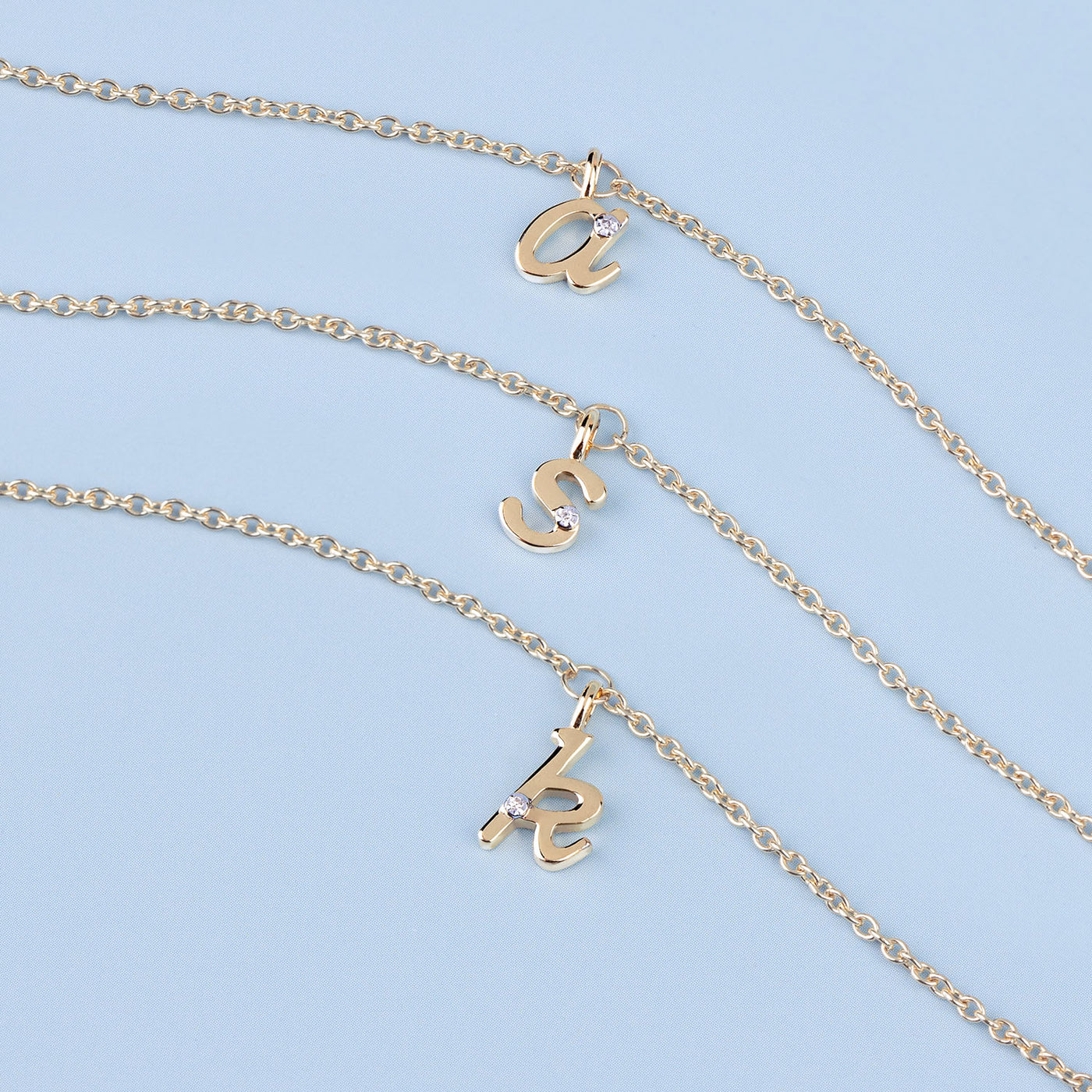 9K Gold  Alphabet S charm with chain bracelet