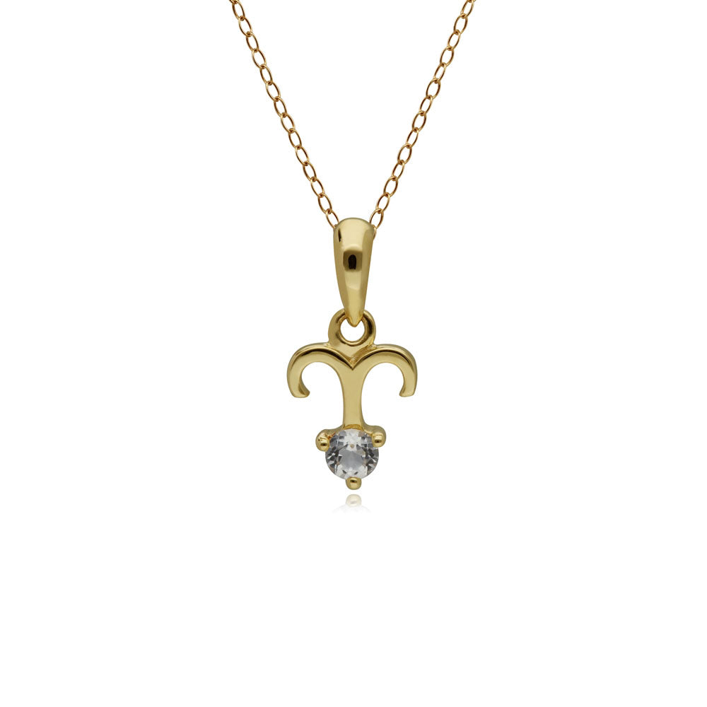 10K Yellow Gold Diamond Aries Zodiac Charm Pendant 13 Apr 13 May Chain sold separately