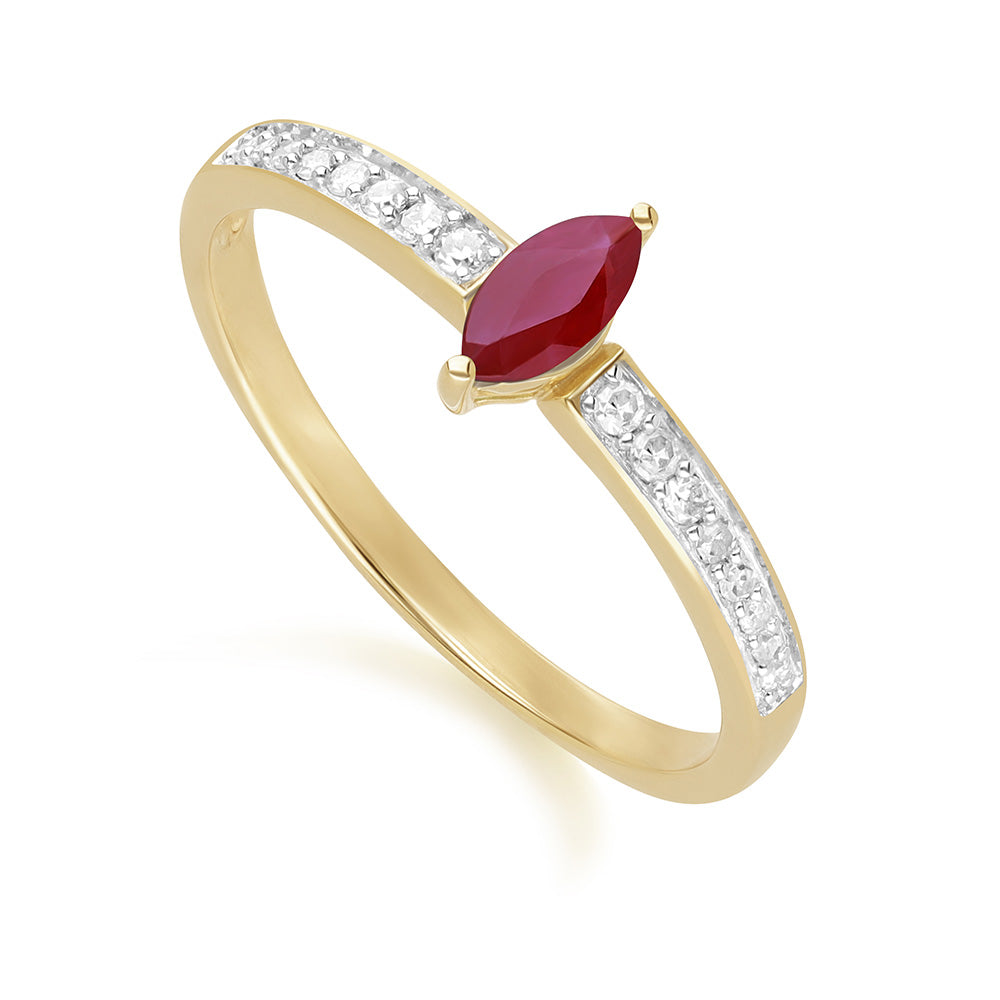 Gold Ruby Classic Engagement Ring