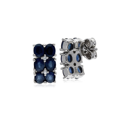925 Sterling Silver Blue Sapphire Earrings