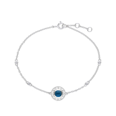 253L1770-03 Silver London Blue Topaz Luxe Charm Bracelet