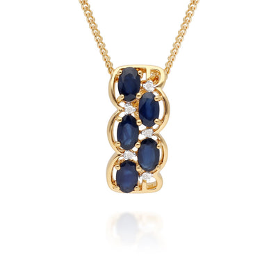 925 Sterling Silver Blue Sapphire Necklace