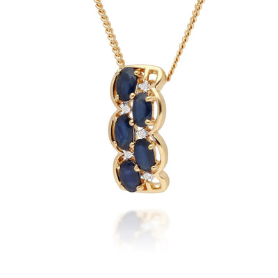 925 Sterling Silver Blue Sapphire Necklace
