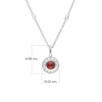 253N3591-01 Silver Garnet Luxe Necklace