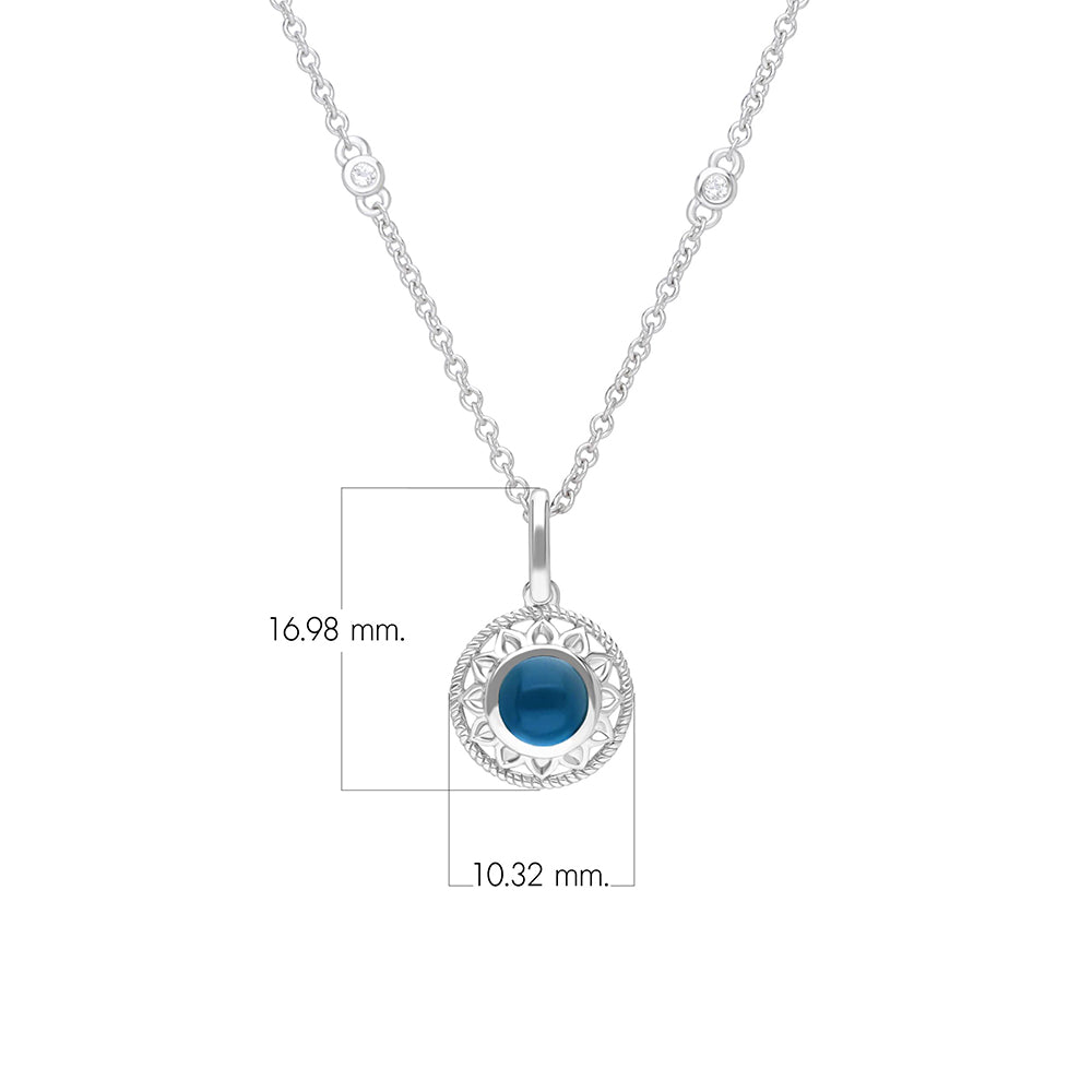 253N3591-03 Silver London Blue Topaz Luxe Necklace