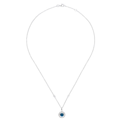 253N3591-03 Silver London Blue Topaz Luxe Necklace