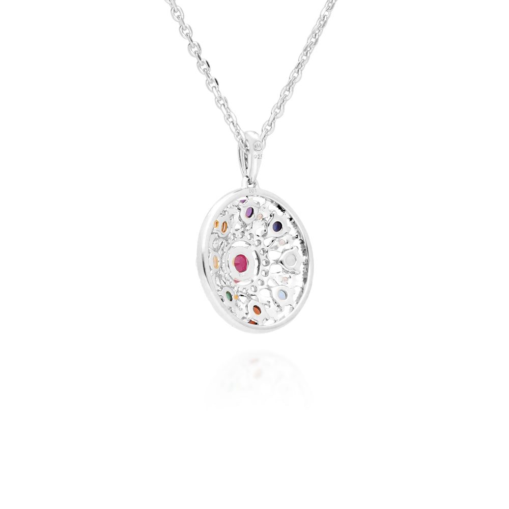 925 Sterling Silver Noppakao Nine Stone Necklace