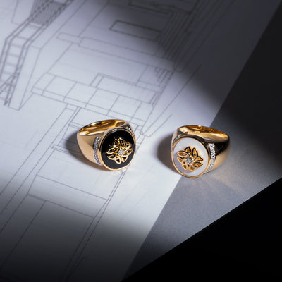 แหวนเงิน 925 STERLING SILVER ประดับนิลดำ (BLACK ONYX) และเพชร (DIAMOND) ดีไซน์วินเทจ