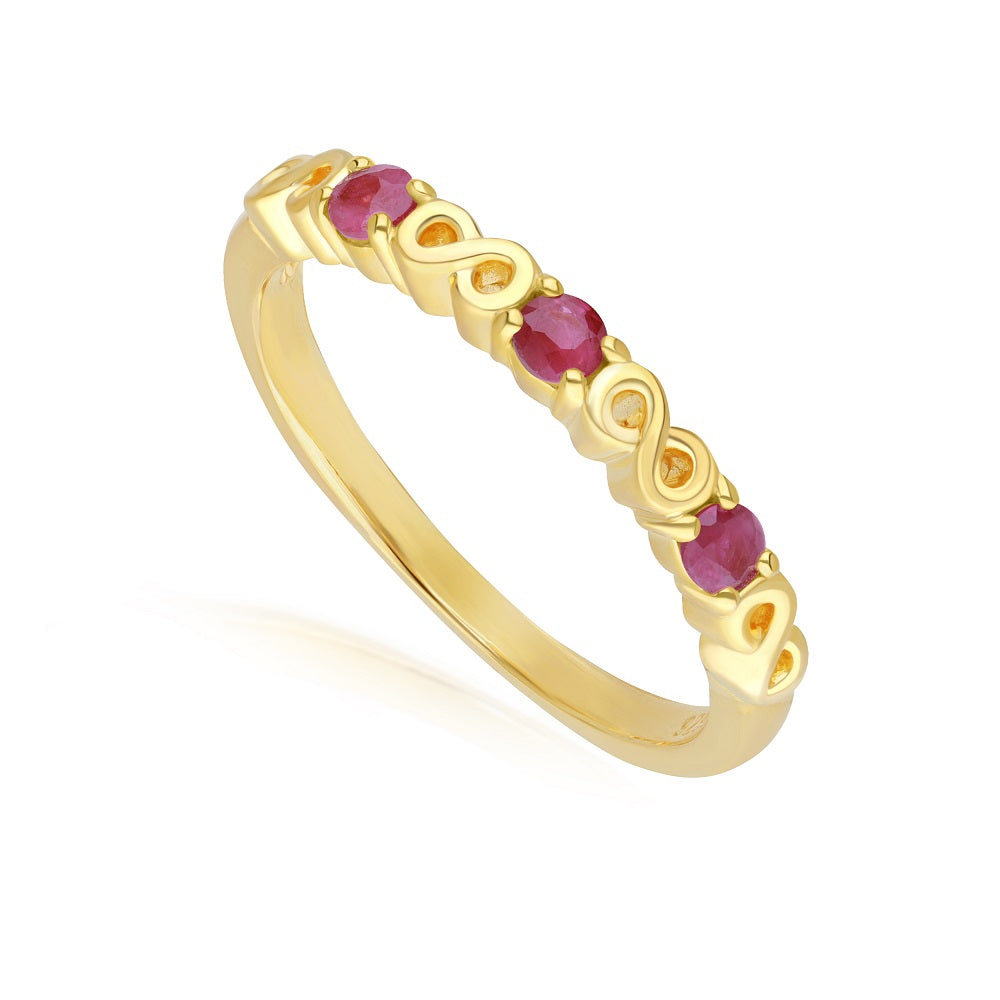 Infinity Stackable Ring Gold Vermeil Round Ruby Infinity Stackable Ring – GemondoTh