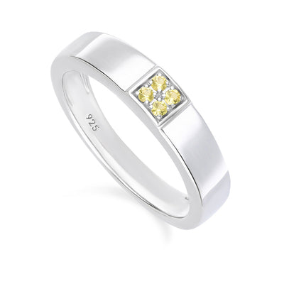 253R7140-03-Silver-Four-Stone-Yellow-Sapphire-Ring