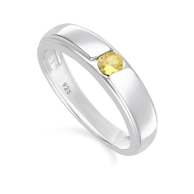 253R7141-03-Silver-Yellow-Sapphire-Sand-Cast-Ring