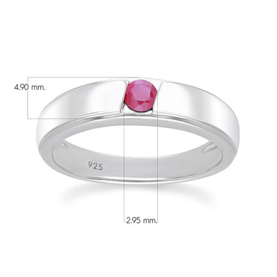 253R7141-05-Silver-Ruby-Sand-Cast-Ring
