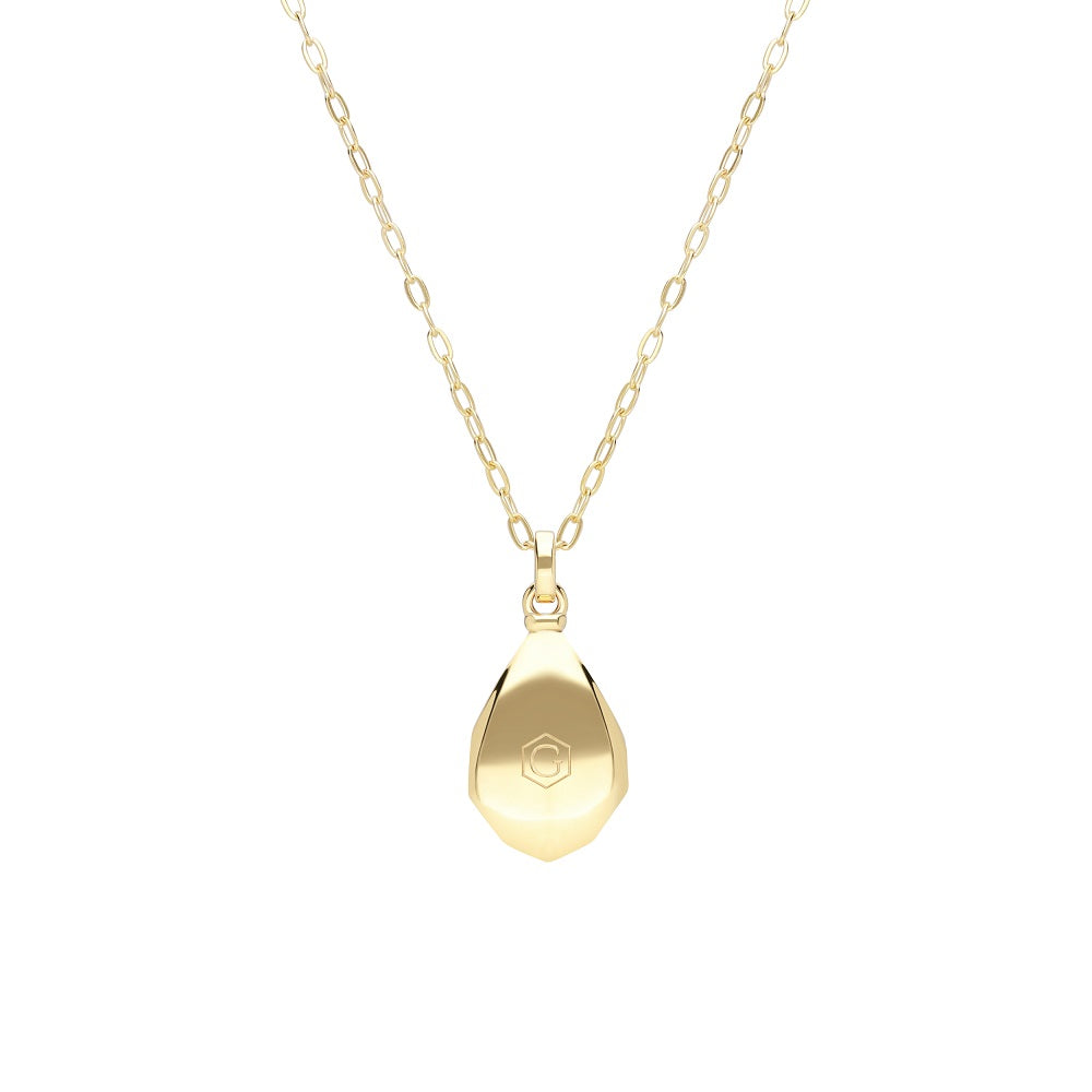 270N0388-02 Silver pear black onyx locket pendant necklace