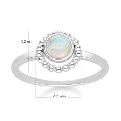271R0202-04 Silver Opal Interlocking Hoop  Ring