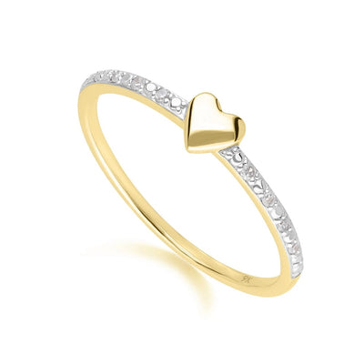 แหวนทองคำ 9K ประดับเพชร (Diamond) บริเวณบ่าข้าง ดีไซน์รูปทรงหัวใจ