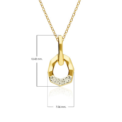 9K Yellow Gold Diamond Asymmetrical Pendant (Chain sold separately)