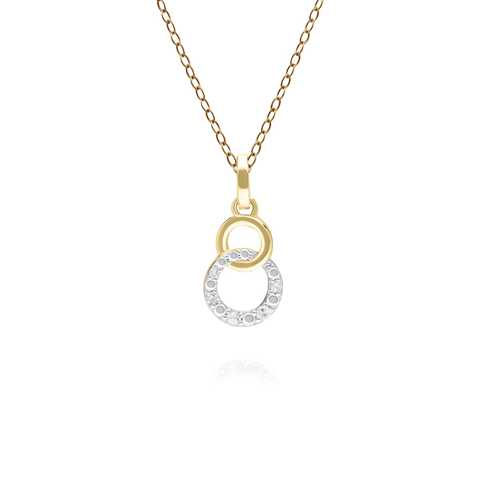 9K Yellow Gold Diamond Pav? Double Open Circle Pendant (Chain sold separately) 191P0770-01