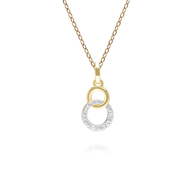 9K Yellow Gold Diamond Pav? Double Open Circle Pendant (Chain sold separately) 191P0770-01